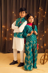 Dazzling Delight - Teal Embroidered Plazo Set