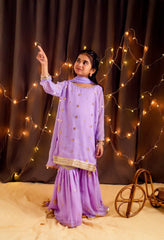 Lilac Dreams - Embroidered Gharara Set
