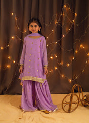 Lilac Dreams - Embroidered Gharara Set