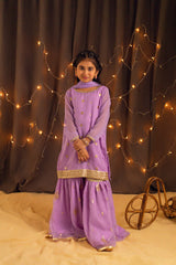 Lilac Dreams - Embroidered Gharara Set