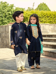 Stary Night - Embroidered Block Print Shalwar Kameez Set