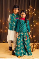 Dazzling Delight - Teal Embroidered Plazo Set