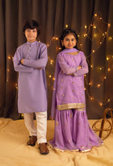 Lilac Dreams  - Embroidered Gharara Set