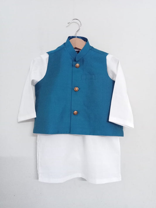 Peacock Blue Waistcoat Set